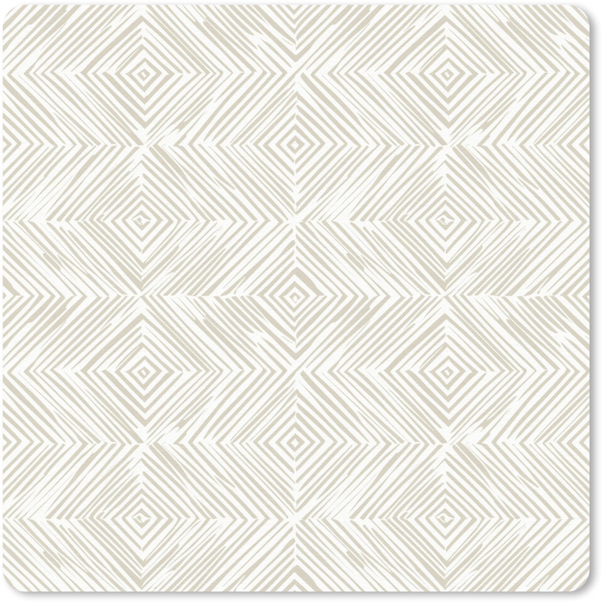 Muismat 20x20 cm - Mousepad Abstract - Ruiten - Beige - Muismatten
