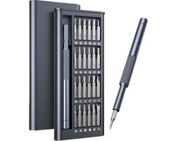 25-in-1 miniatuur precisieschroevendraaierset, professionele magnetische mini-reparatieset, geschikt voor mobiele telefoons, computers, horloges, laptops, Macbooks, Ring deurbellen, brillen, elektronica, (lagerstaal) schroevendraaiers