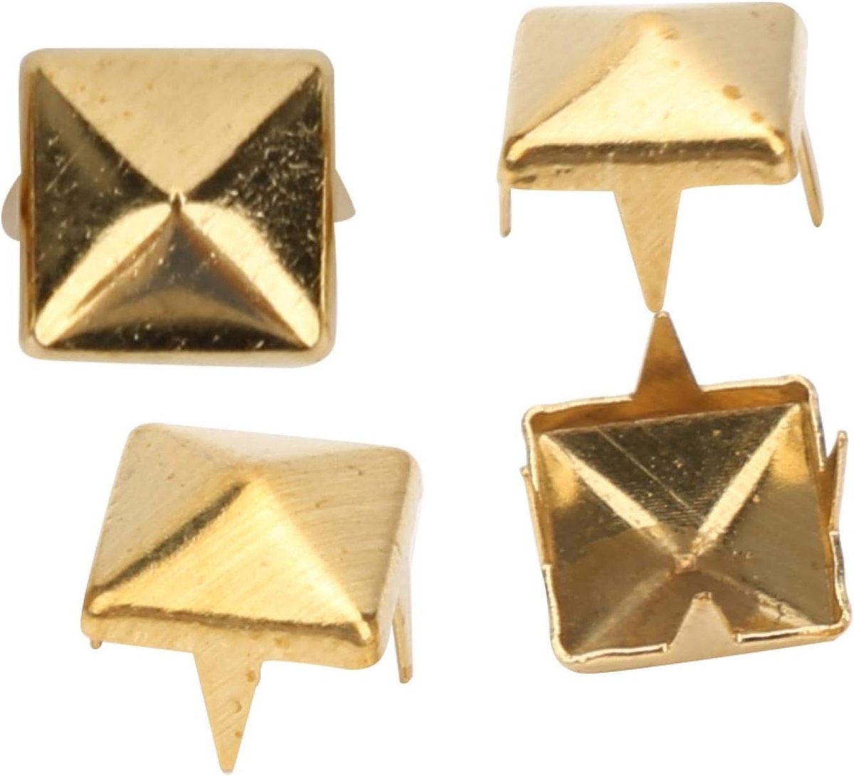 400 Sets Vierkante Spike Rivets voor DIY Leerprojecten - Gouden 7mm Nieten voor Tassen, Kleding en Schoenen