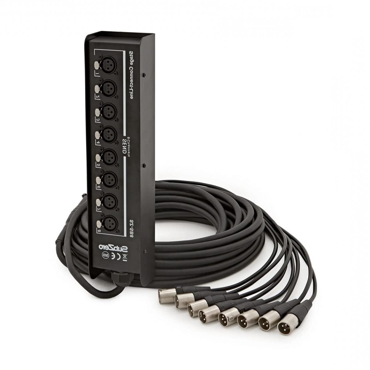 Stage Box - Multicore Kabel - Muziek Opnemen - Individueel Gelabeld - 15 Meter - Zwart