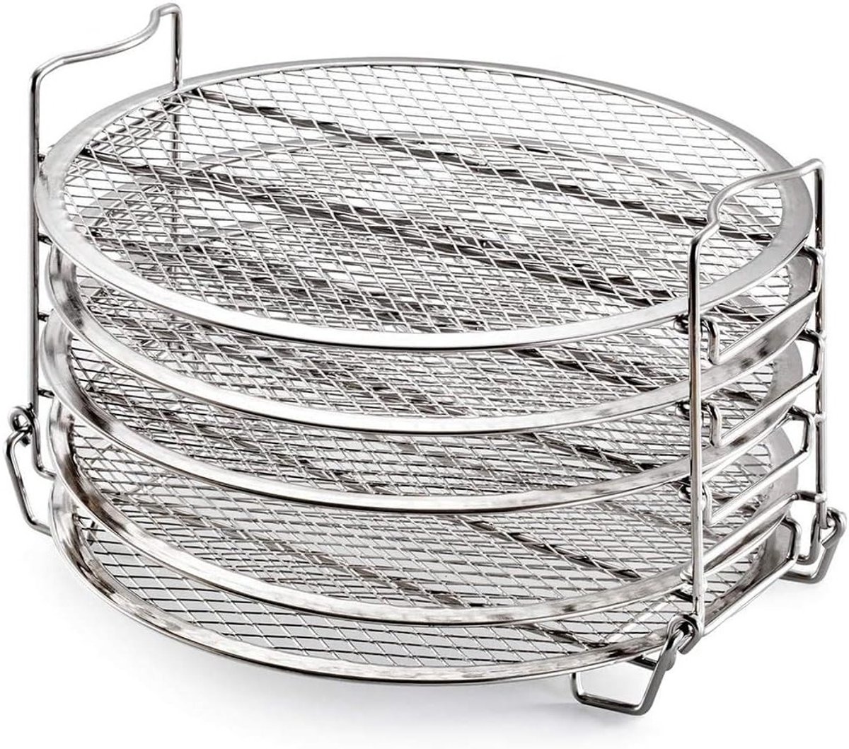 Dehydrator Rack voor 304 RVS Dehydratie, Grillstand en Air Fryer, Eenvoudige Installatie en Compatibiliteit met Diverse Apparaten