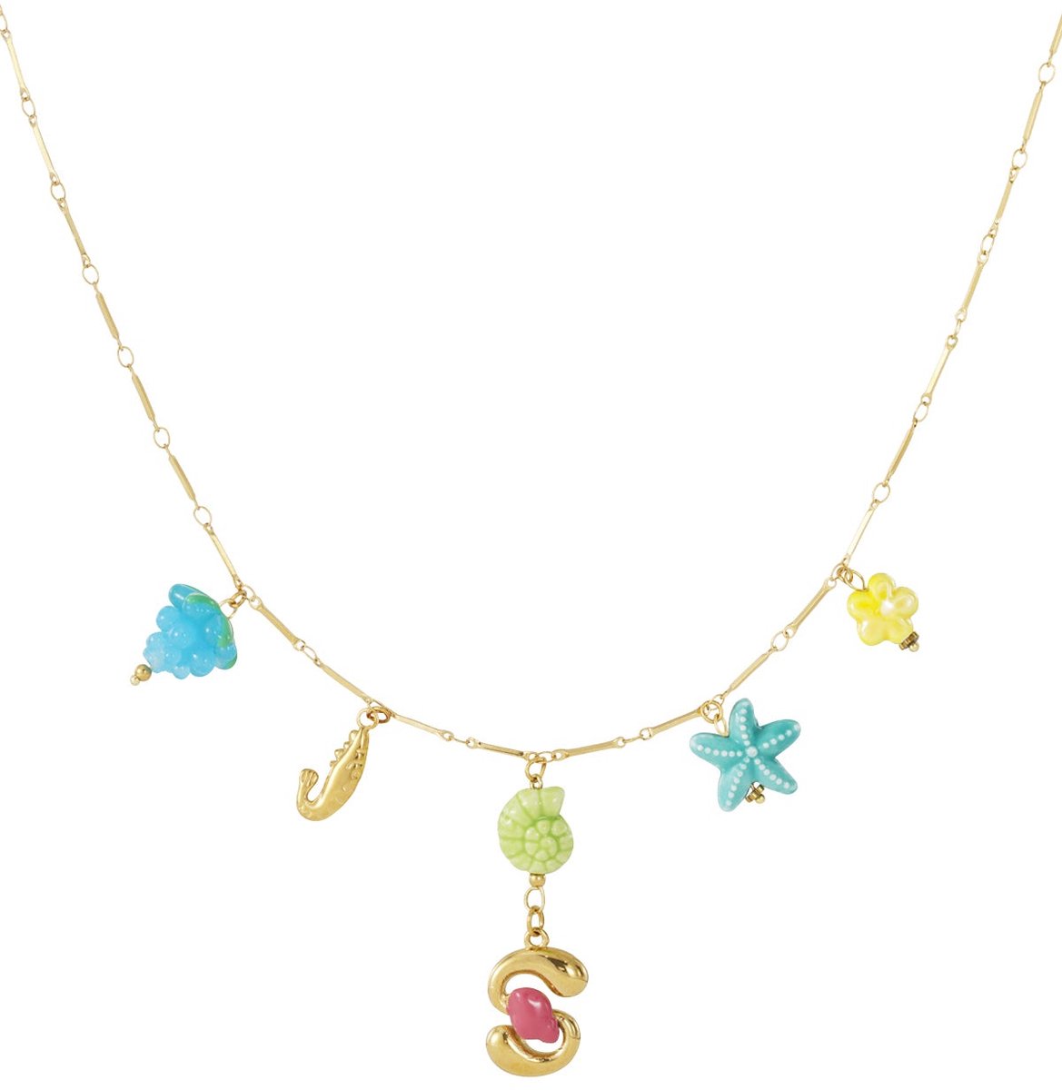 Happy Initials ketting met bedels