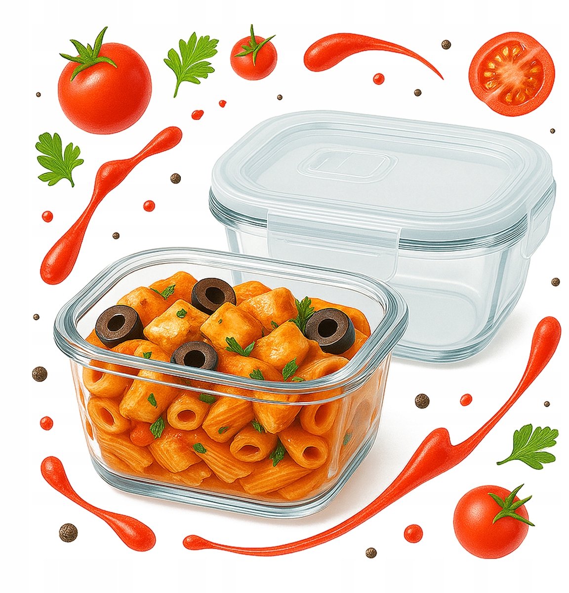 Bimberek - Glazen Voedselcontainer - 800 ml - Hermetisch - Voorraad