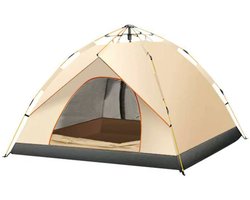 RezReady Kampeertent 3-4 Personen/Kinderen – maat 200x200 cm – Waterdicht, Glasvezelstokken & Dubbele Laag