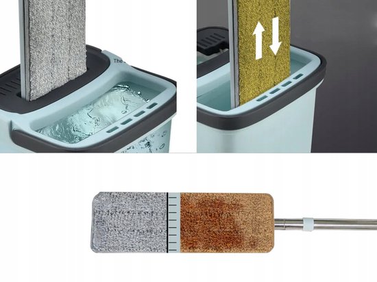 Yongkang Yiyu - Plat Mop met Emmer - 3x Microvezel - Tweevoudig Compartiment — afbeelding 4