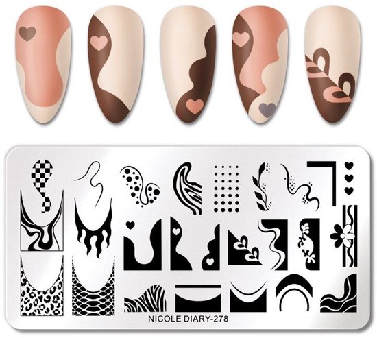 Born Pretty - Nail Art Stempelplaat - Nicole Diary-278 - Dierenpatronen - Frans — afbeelding 3