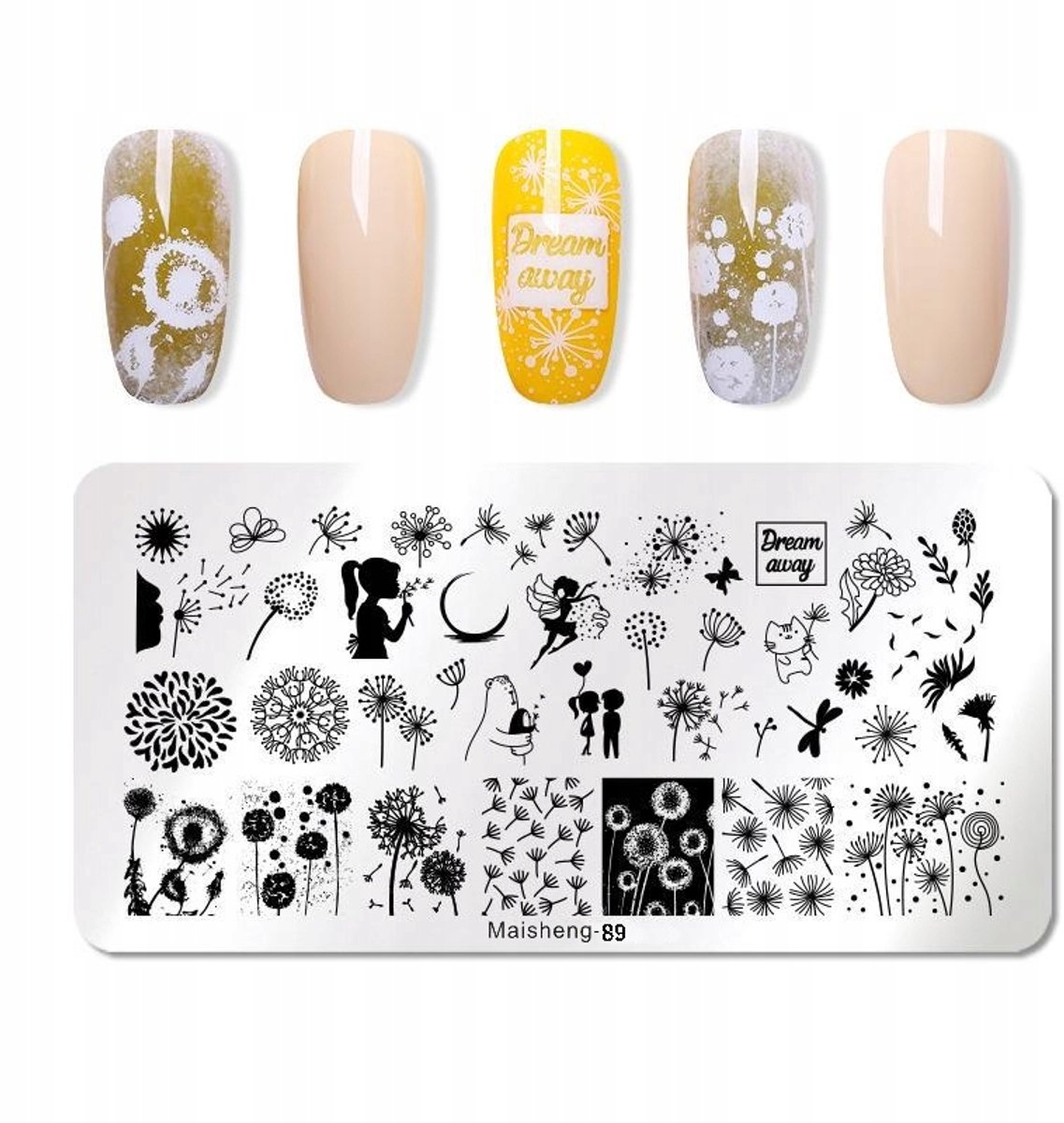 Born Pretty MaiSheng - Nagelstempelplaat - Dandelion Design - 12x6 cm - Meerdere Patronen