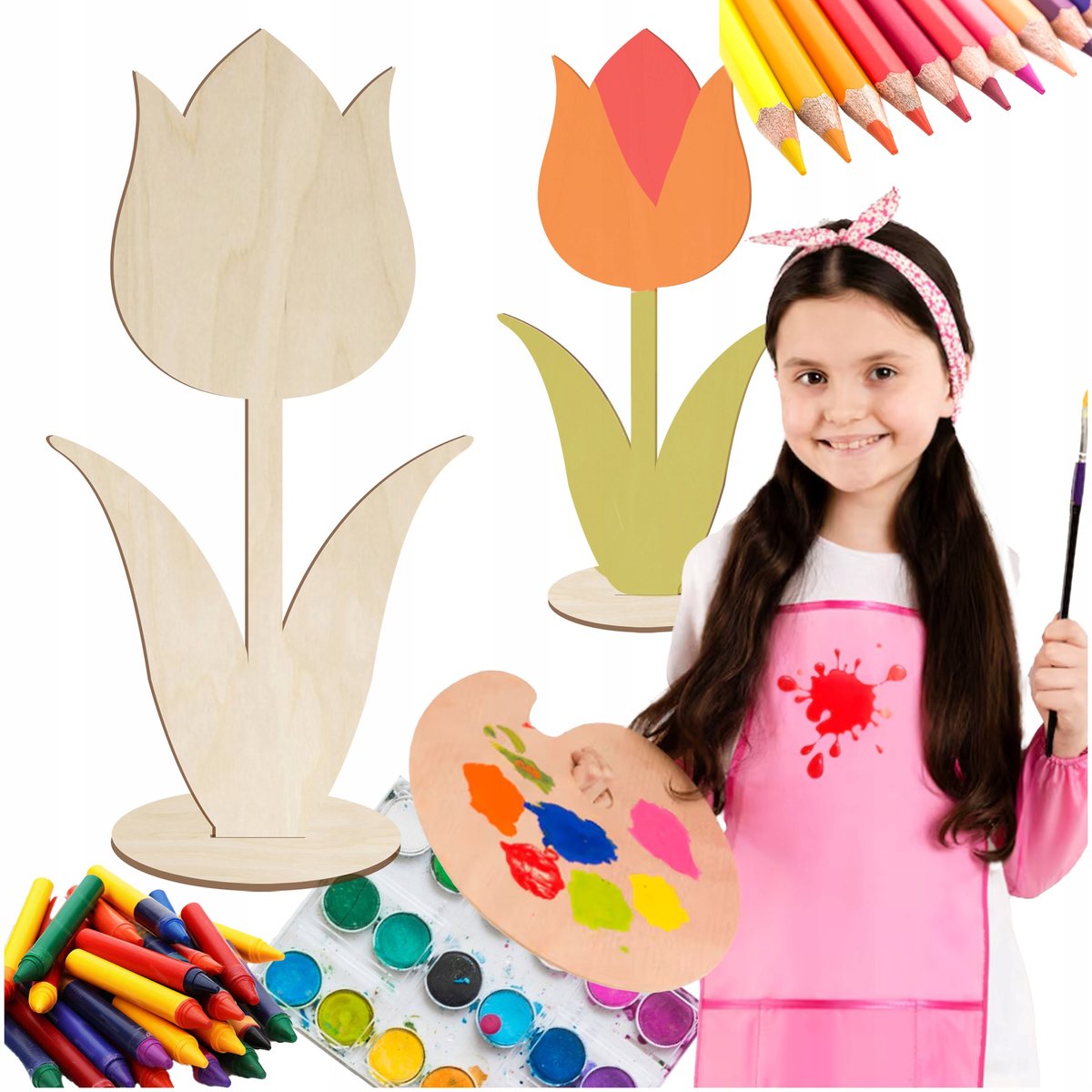 SMX Design - Houten Tulp - 25cm - Voor Decoratie - Laser Afwerking