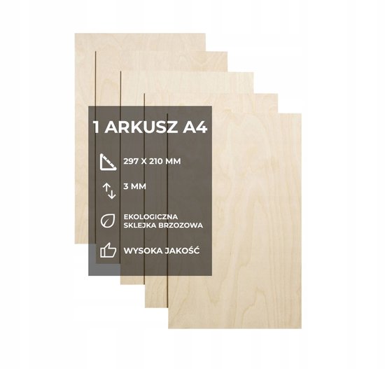 SMX Design - Berken Multiplexplaat - 3mm - 297x210mm - Klasse 1/2 — afbeelding 2