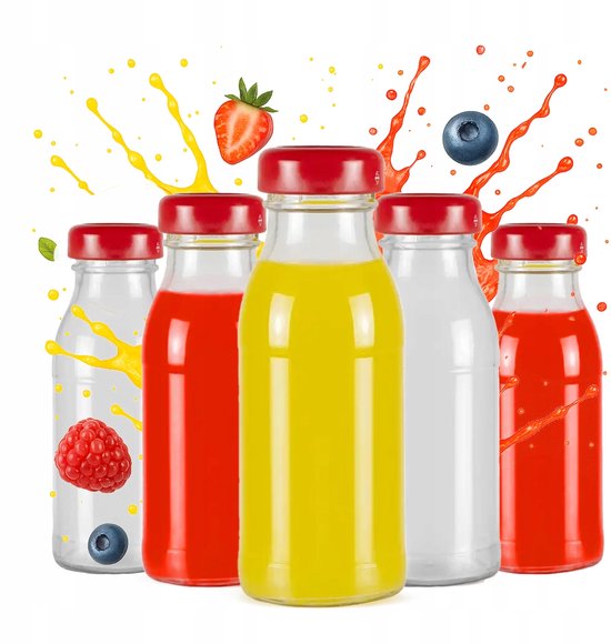 Bimberek Juice Serie - Glazen Flessen - 125ml - Schroefdop - Set van 10 — afbeelding 5