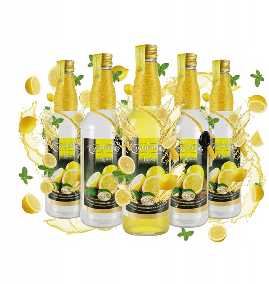 Bimberek - Glazen Decoratieve Fles - 500ml - Cytrynówka - Monopol — afbeelding 2