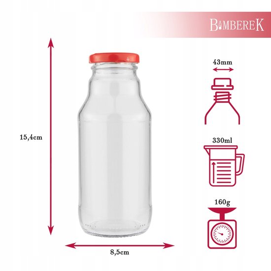 Bimberek Serie - Glazen Flessen - 330ml - Diverse Kleuren Dop - Handgemaakte Opties van Bimberek — afbeelding 4
