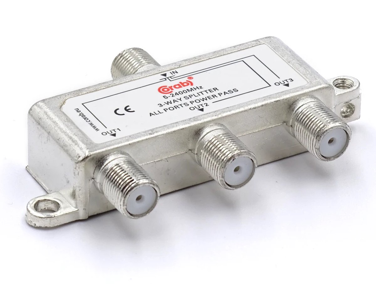 Corab 3-WAY Serie - Satelliet Splitter - 3 Uitgangen - 5-2400 MHz - F-Connectoren
