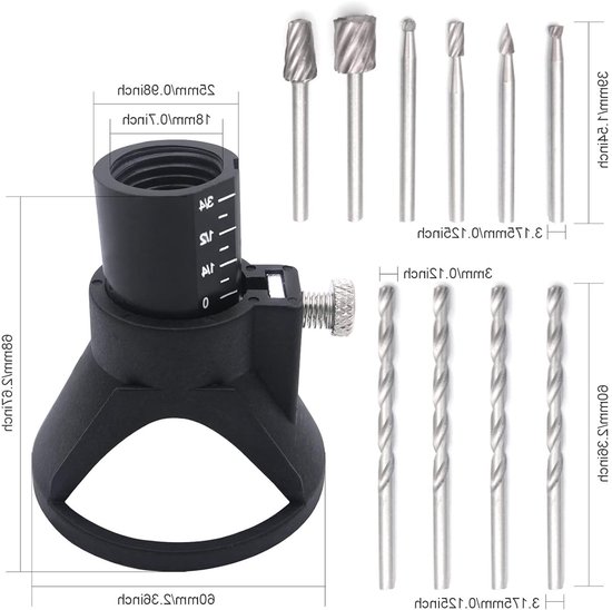 Multifunctionele Snijgids voor Dremel Gereedschap - Precisie Snijden, Router, Boor - 11-delige Set voor Nauwkeurige Bewerking — afbeelding 5