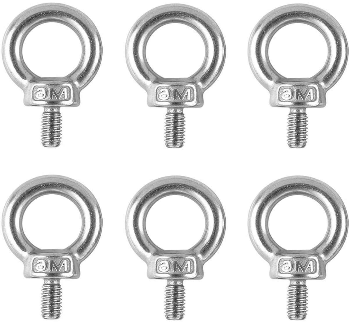 6 Stuks Ring Schroeven M6, Ronde Oogschroeven van 304 Roestvrij Staal voor Bevestiging en Ophangen, Ideaal voor Klussen en DIY Projecten