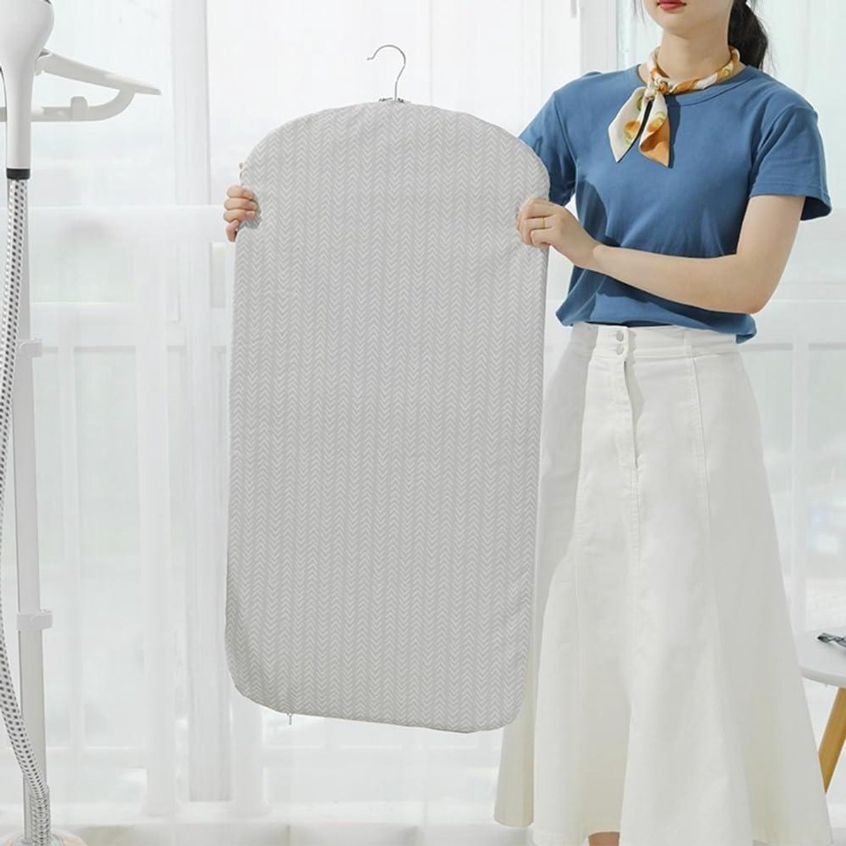Strijkmat Kleding - Stoomplank Cover - Kreukels Verwijderen - Anti-Stoom Vulling - 35x18 Inch - Grijs