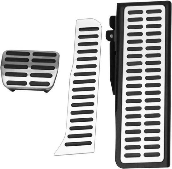 Pedaalhoezen Set - Auto Pedaal - Verbeterde Grip - Antislip Rubber - 3 Delig - Zwart Zilver — afbeelding 4