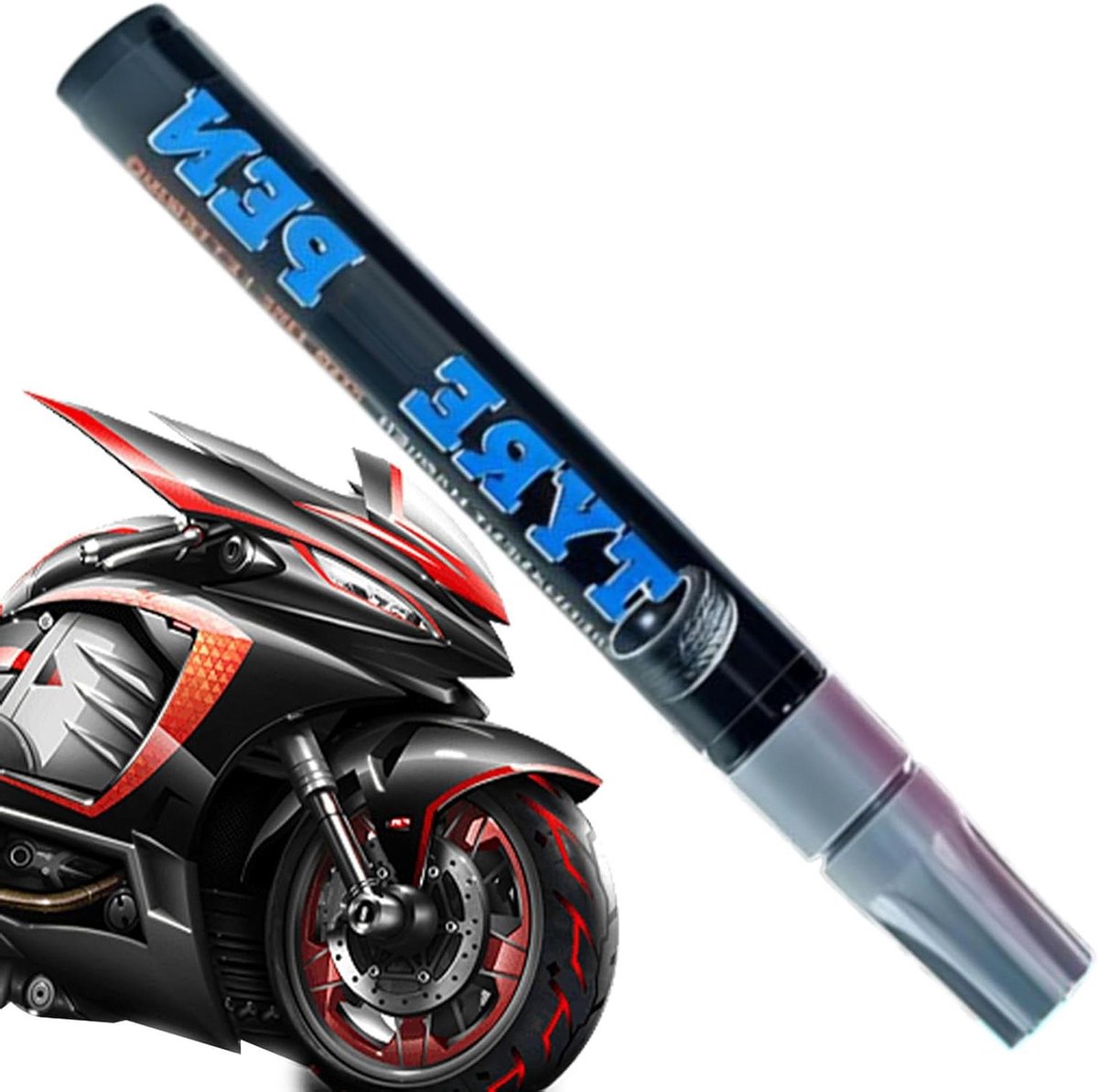 Autoband Verfpen - Banden Marker Pen - Voertuig Decoratie - Snel Droog Permanent - 14 cm - Zilver