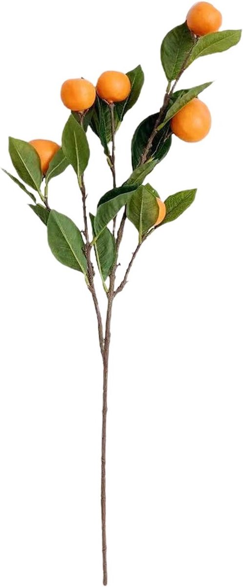 Kunstmandarijn Takken - Nep Fruit Decoratie - Huis Decoreren - Onderhoudsvrij - 65 cm - Oranje