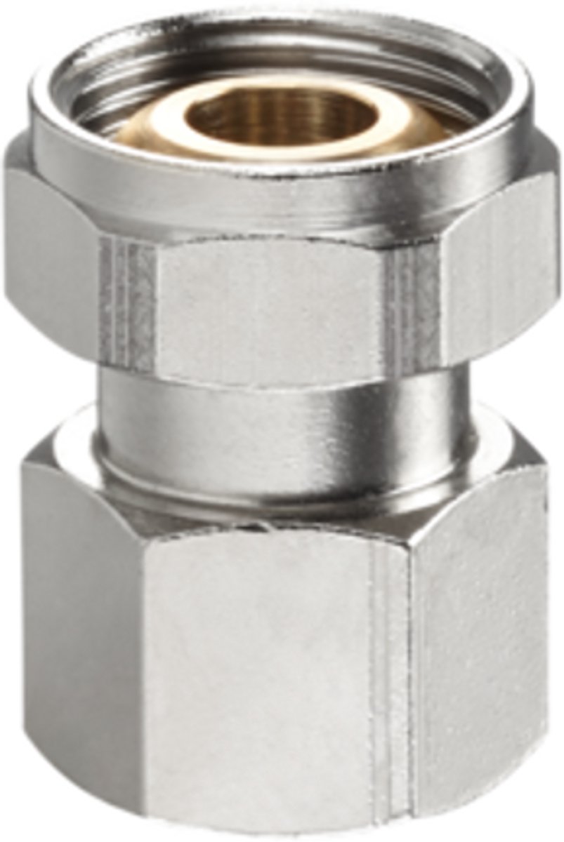 OVENTROP Koppeling G 3/4 ÜM x Rp 1/2 IG, messing, vernikkeld, voor ventiel-HK, 1016304