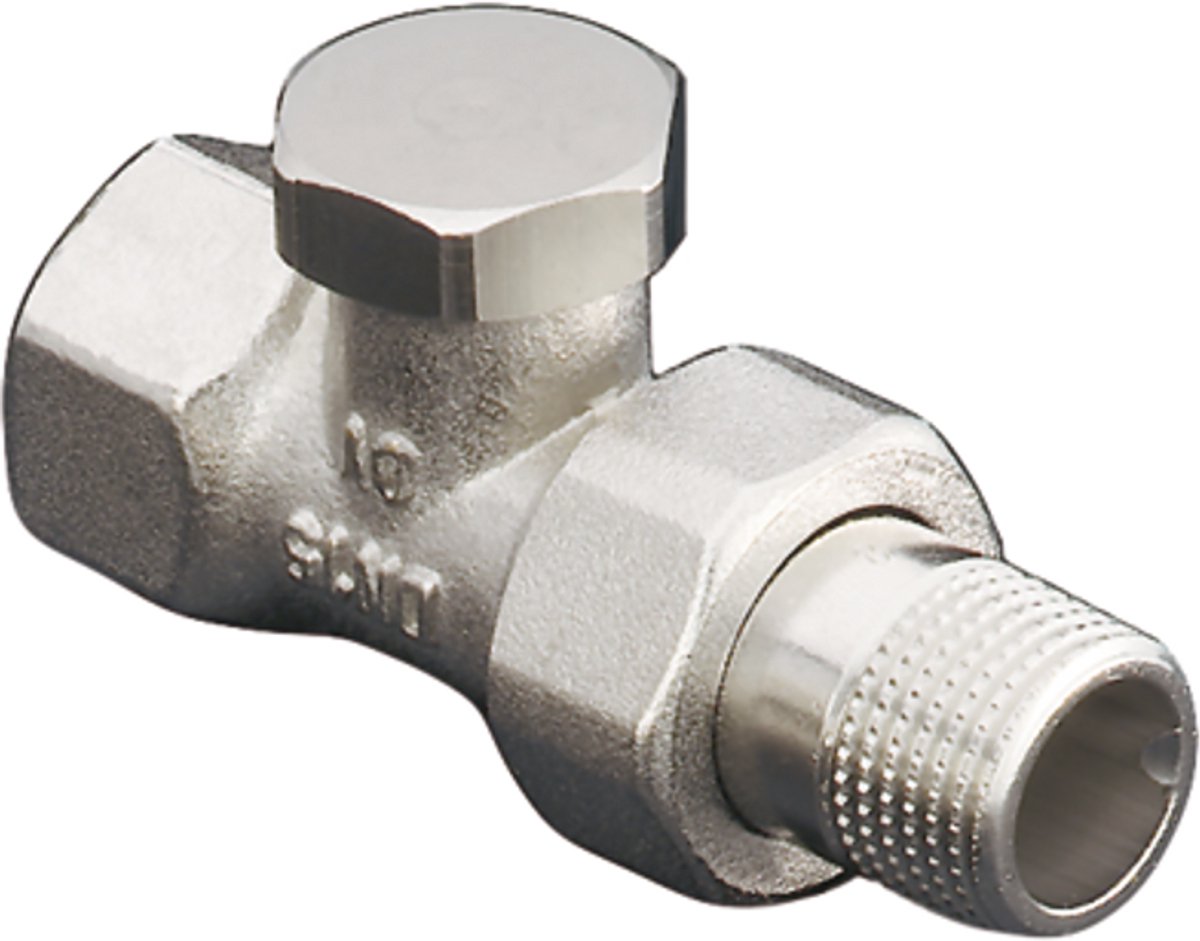OVENTROP Retourfitting Combi 2 doorlaat DN 20, R 3/4 x Rp 3/4, PN 10, messing, vernikkeld, 1091163