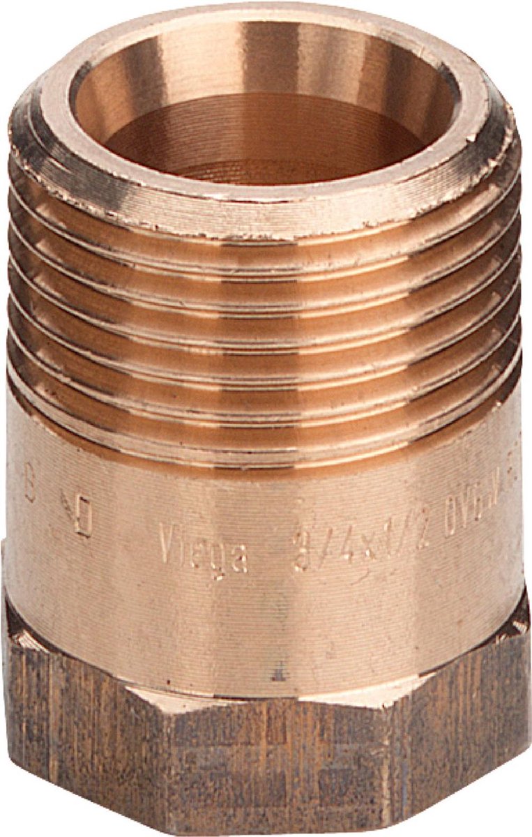 Viega Overgangsnippel, G 1/2, Rp 3/8 roodkoper of siliciumbrons Model 3243, 446666