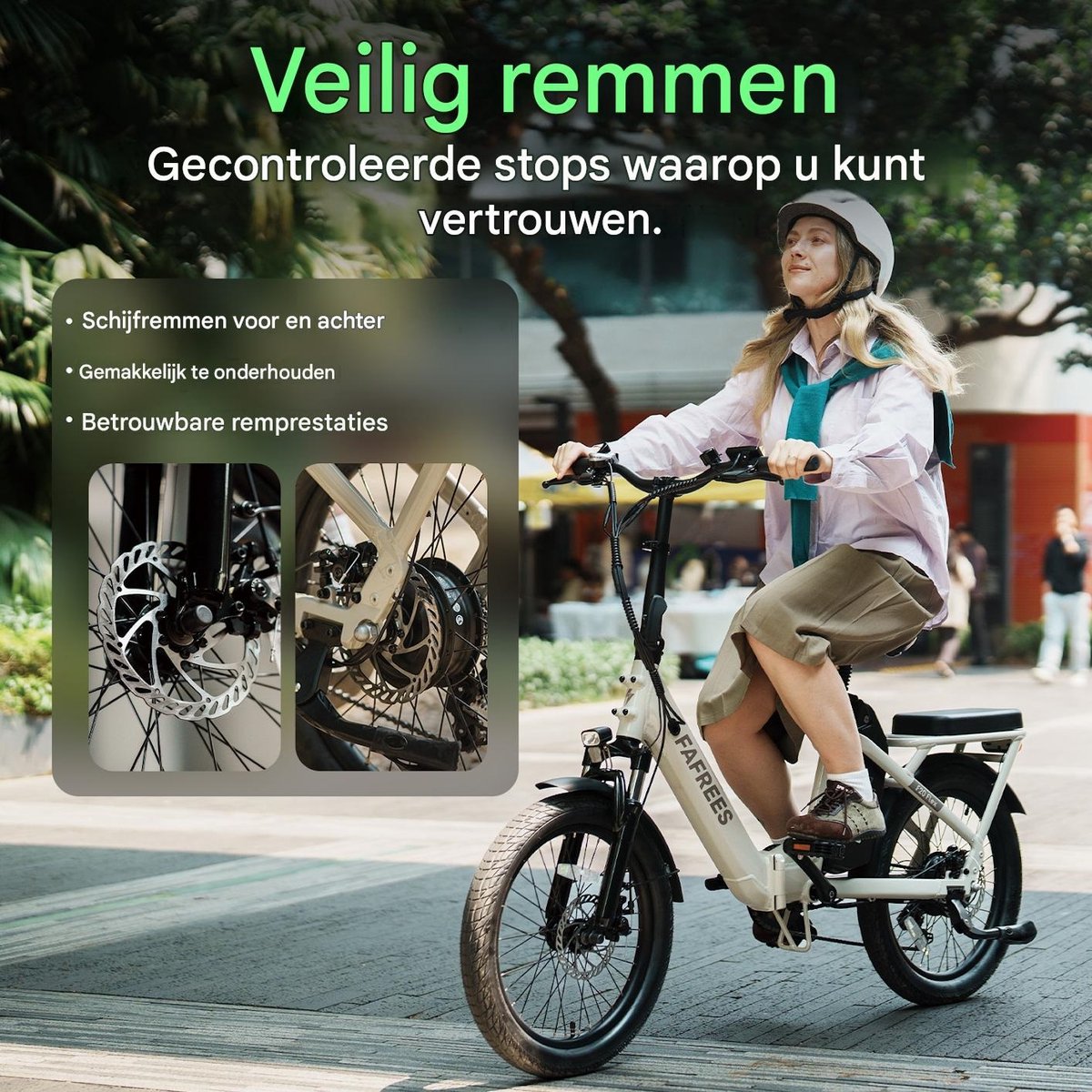 Fafrees Elektrische fiets - Actieradius120km - Verwijderbare batterij 36 V 20Ah - Motor 250W - Shimano 7 versnellingen - Koppelingssensor aan beide zijden - 20 Inch Commuter E-Bike - Dubbele Vering - 20 Inch opvouwbare City Commuter E-Bike - Wit thumbnail 6