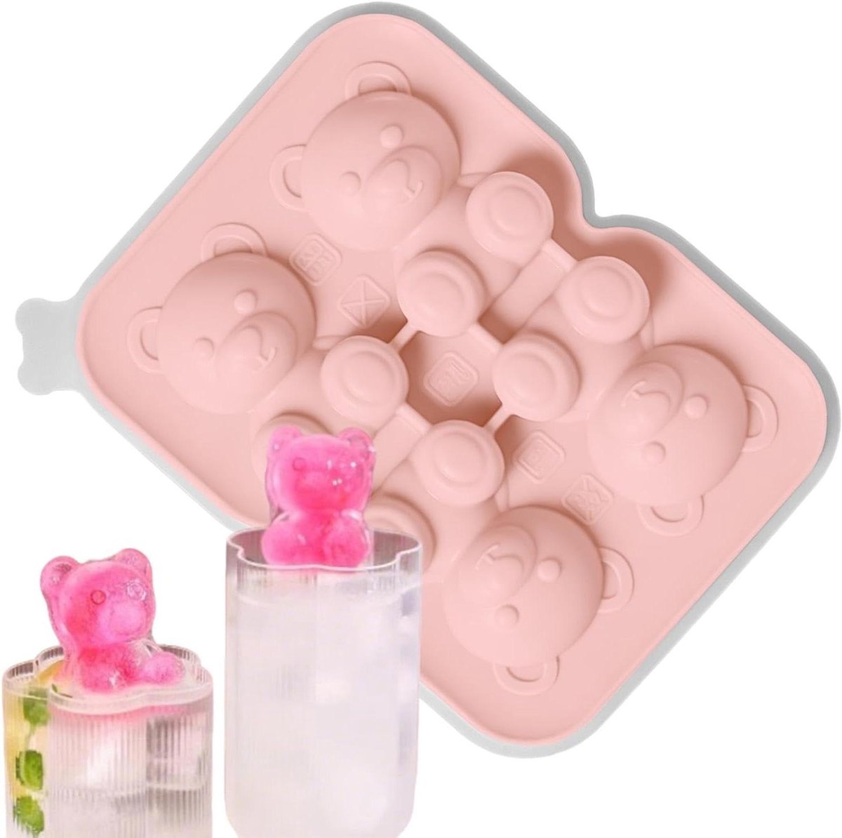 IJsblokjes Vorm - Vriezer Bakje - Drankjes Koelen - Schattige Vormpjes - 11 cm - Roze