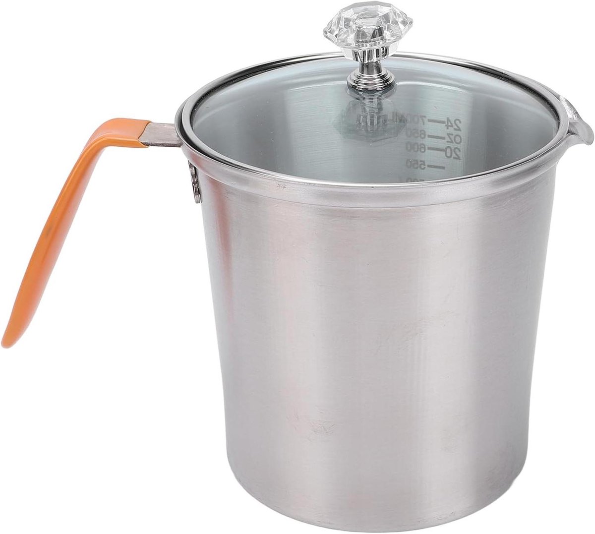 Melkopschuimer Beker - Stoomkan RVS - Latte Art Maken - Met Deksel - 700 ml - Zilver