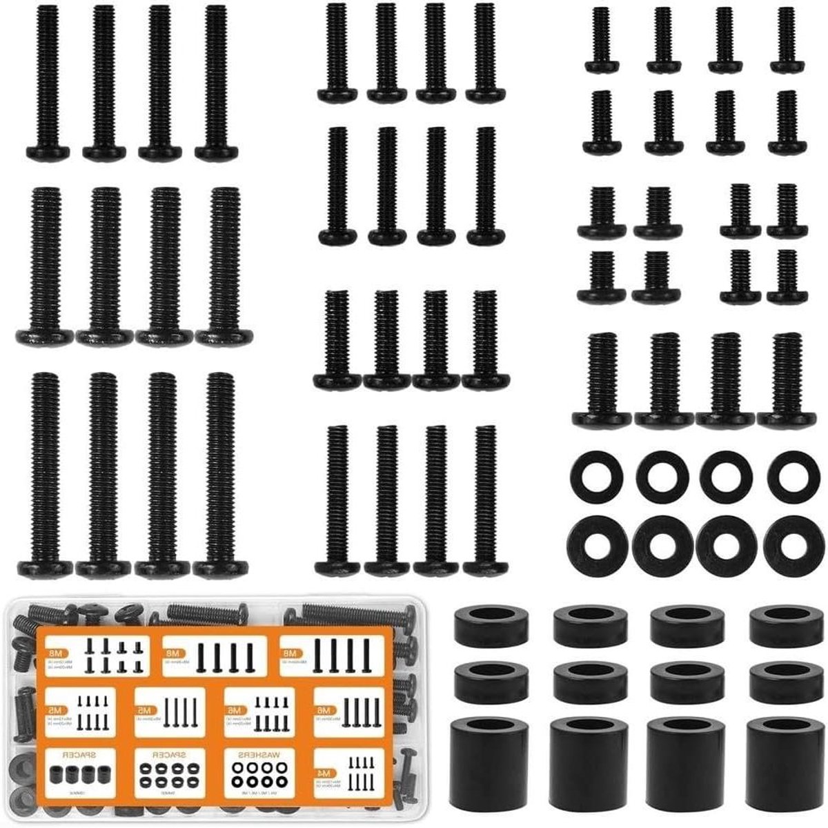 TV Montageset Schroeven - TV Bevestiging Kit - TV Ophangen - Uitgebreide 92-delige Set - Tot 80 inch - Zwart