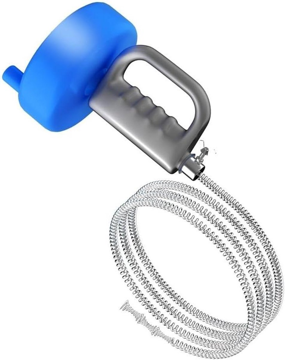 Afvoerreiniger Veer - Ontstoppingsgereedschap - Sanitair Onderhoud - Verdikt Flexibel Ontwerp - 10 Meter - Zilver Blauw