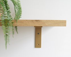 STERKSTAEL Ares Industriële Plankdrager Goud - Stalen Wandplank Steun - Voor plank vanaf 20 cm tot 30 cm - Kleur Goud - inclusief bevestigingsmateriaal - Poedercoating - Wandsteun - 1 stuk