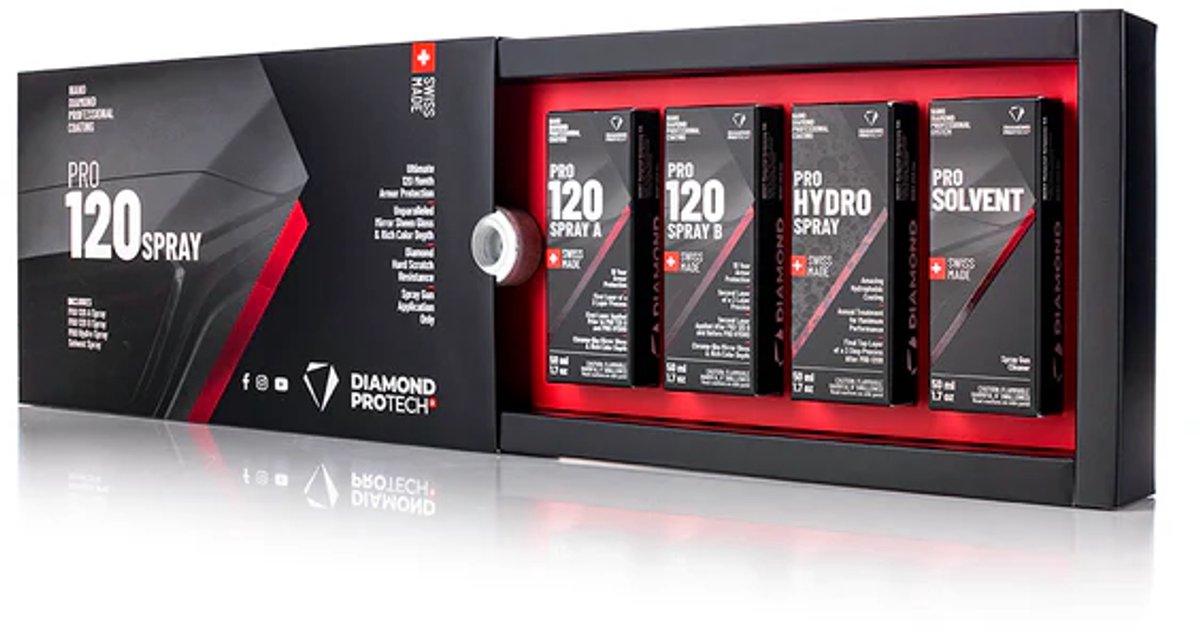 DIAMOND PROTECH - PRO 120 Spray - Multi-Product Box - 10 Years Protection - 50ml