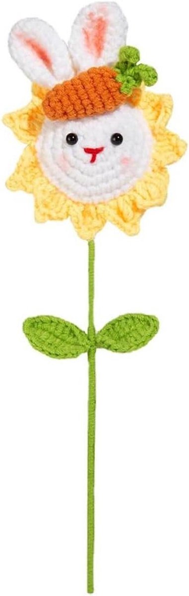 Haakboeket Bloem Decoratie - Gehaakte Boeketjes Kunstbloemen - Woonkamer Decoreren - Handgemaakt Uniek Ontwerp - 35cm Hoog - Multicolor