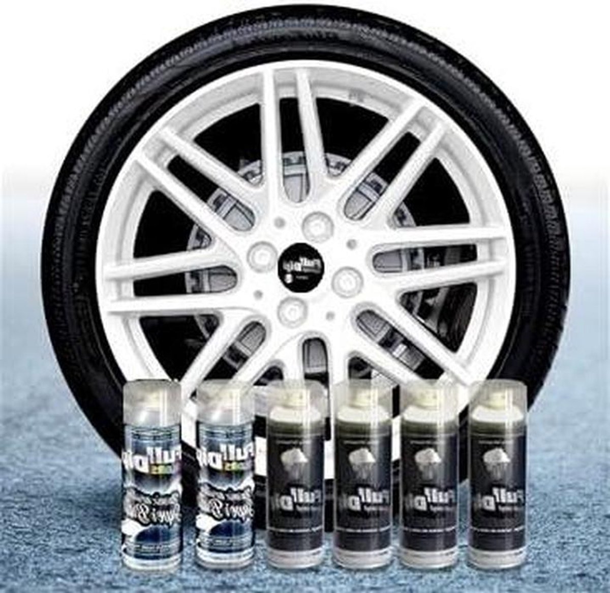 Velgenfolie set - Sproeibare folie - Velgen personaliseren - Glanzende afwerking - 6 x 400 ml - Wit
