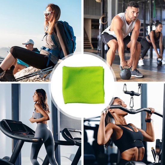 Koeldoeken Set - Sportdoeken Outdoor - Intense Activiteiten - Directe Koeling Absorberend - Zie Beschrijving - Fluorescerend Groen — afbeelding 2