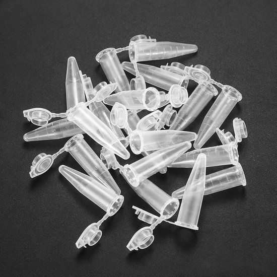 Reactievaten - Centrifugebuisjes - Laboratorium Werk - Dubbele Sluiting - 210 Stuks - Transparant — afbeelding 2