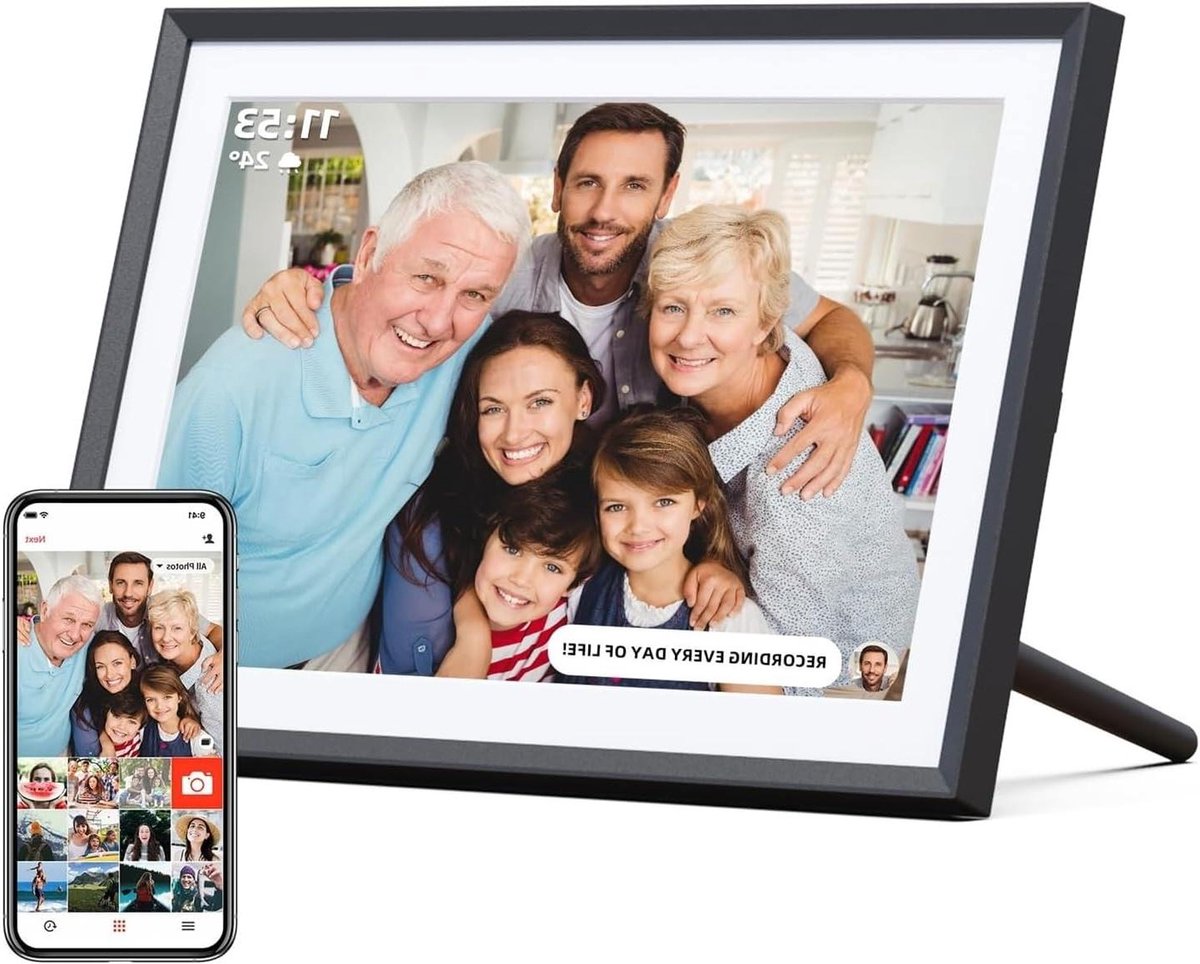Digitale Fotolijst - Smart WiFi Display - Herinneringen Tonen - Touchscreen Bediening - 10 Inch - Zwart