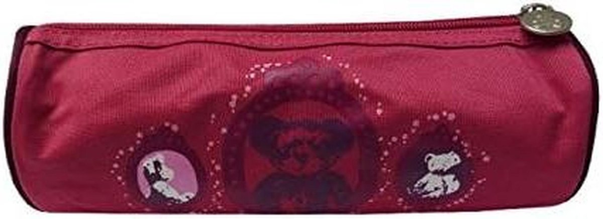 Lulu Castagnette Etui - Pennenbakje Cilinder - Schoolspullen Organiseren - 3 Vakken - 22 cm - Paars