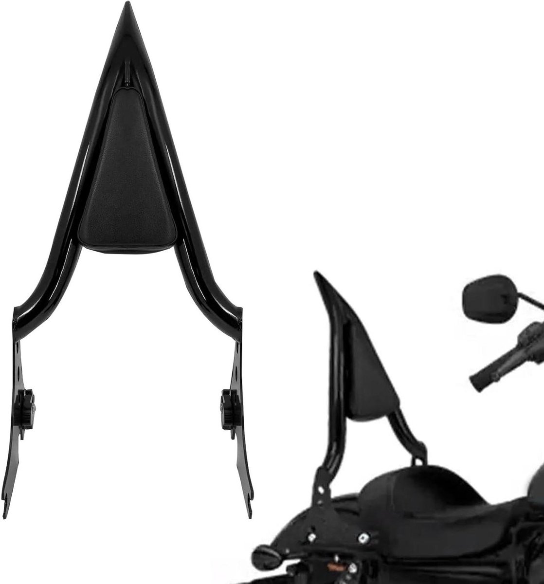 Motorfiets Rugleuning - Passagierskussen Sissy Bar - Comfortabel Rijden - Zachte Rugondersteuning - N.v.t. - Zwart