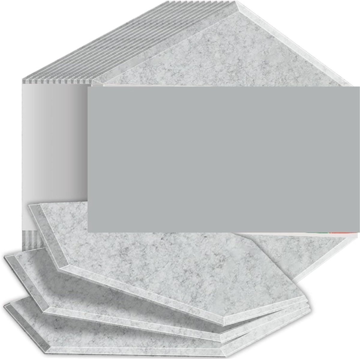 Geluidsisolatieplaten - Akoestische panelen - Ruimte akoestiek verbeteren - Hoge dichtheid vlamvertragend - 12 stuks - Zilvergrijs