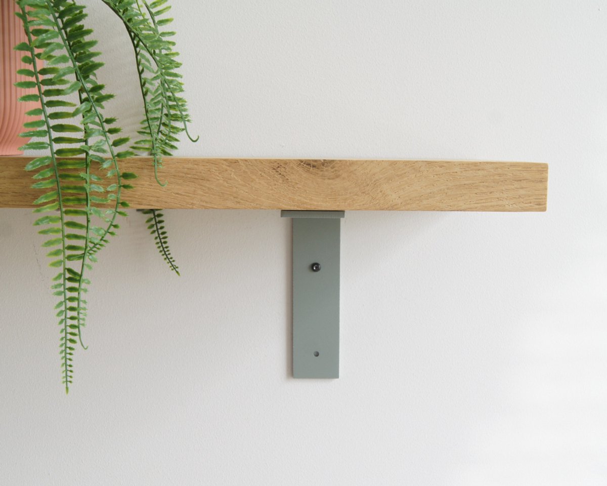STERKSTAEL Ares Industriële Plankdrager Nordic Mint - Stalen Wandplank Steun - Voor plank vanaf 20 cm tot 30 cm - Kleur Aquamarijn - inclusief bevestigingsmateriaal - Poedercoating - Wandsteun - 1 stuk