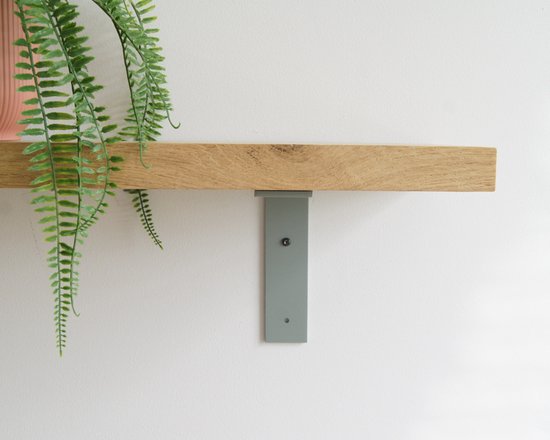 STERKSTAEL Ares Industriële Plankdrager Nordic Mint - Stalen Wandplank Steun - Voor plank vanaf 20 cm tot 30 cm - Kleur Aquamarijn - inclusief bevestigingsmateriaal - Poedercoating - Wandsteun - 1 stuk