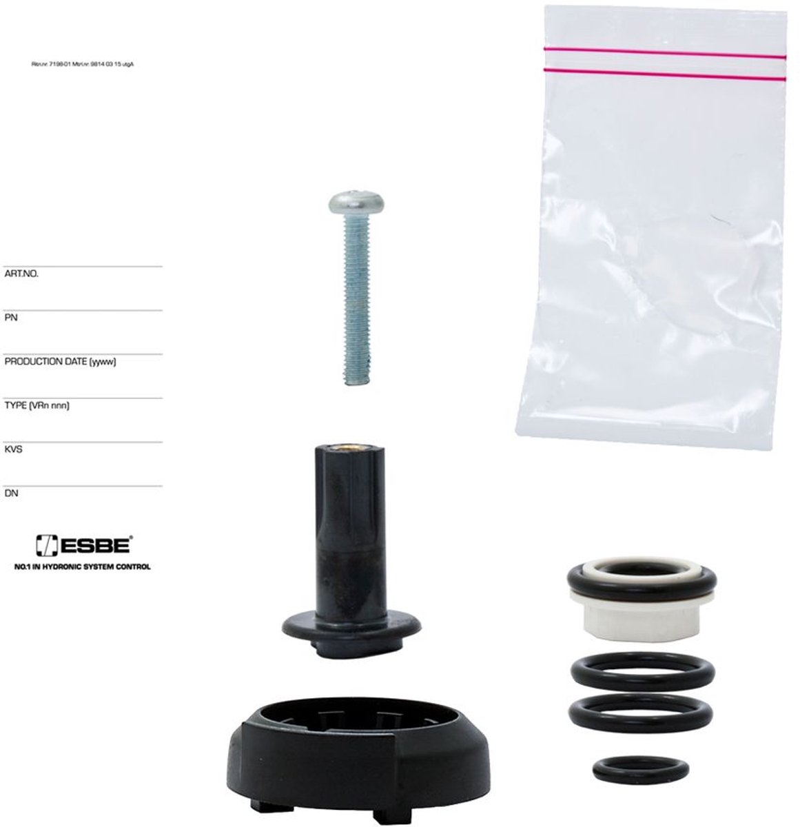 ESBE Reparatieset VRG802 DN25, voor serie VRG/VRB/VRH, incl. dichtingen, 17006910