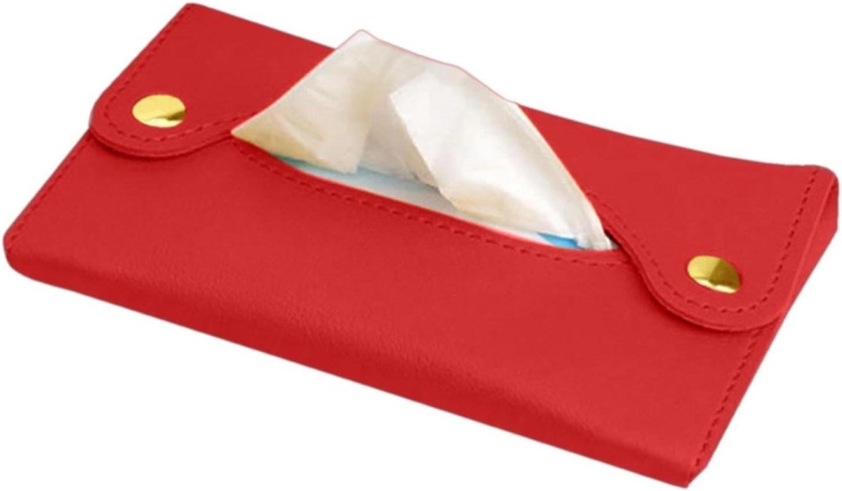Zakdoekhouder - Portemonnee Tissue Pouch - Onderweg Gebruik - Opvouwbaar Ontwerp - 130 x 85 mm - Rood