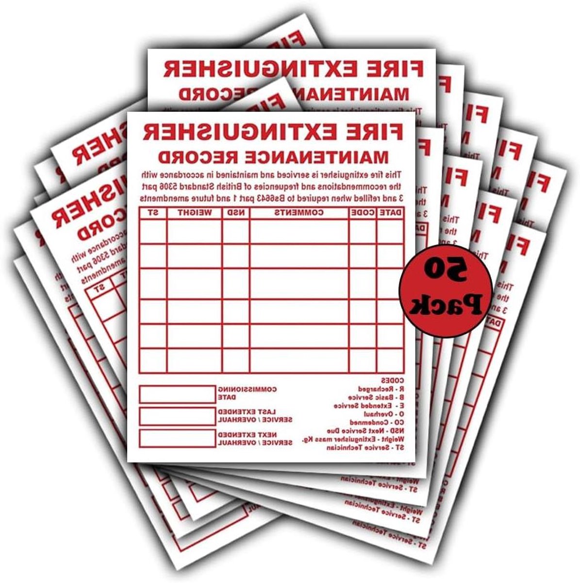 Brandblusser Onderhoudsstickers - Onderhoudslabel Brandblusser - Brandveiligheid Naleving - Waterdicht Vinyl Materiaal - 110 mm x 90 mm