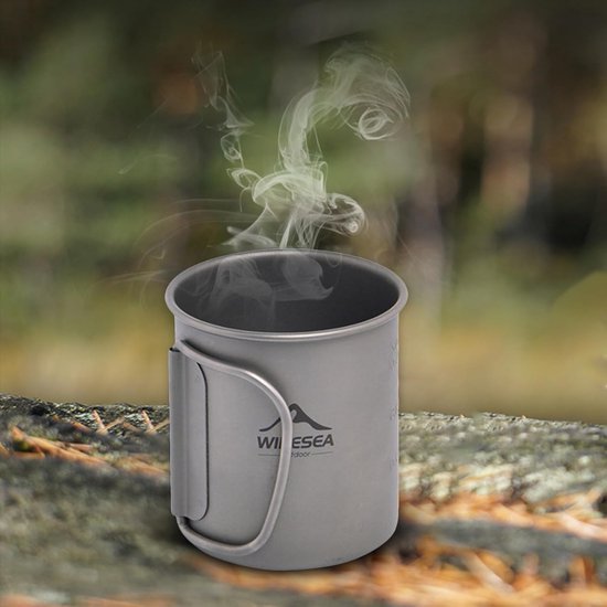 Campingbeker - Outdoor mok - Kamperen en reizen - Stapelbaar en lichtgewicht - 200 ml - Grijs — afbeelding 3