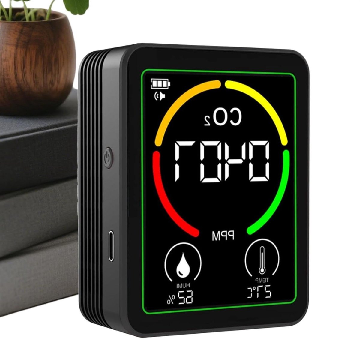 Luchtkwaliteit Monitor - Digitale Detector - Binnenklimaat Beheren - Geavanceerde Sensortechnologie - 9x7x3.5 cm - Wit