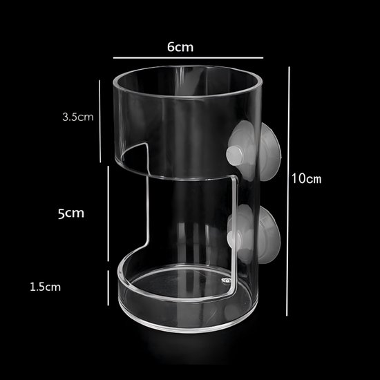 2-stuks Drijvende voederring - Aquarium voederring - Transparante voerbak - Kolomvoerbak - Afvalvrij en eenvoudig te installeren - Acryl materiaal - 10 x 6 cm - Geschikt voor aquariums, guppy's en betta's - Transparant — afbeelding 2