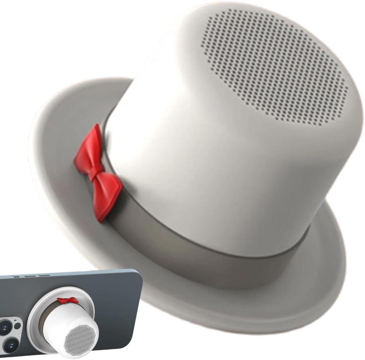 Kleine Luidspreker - Geluidbox Reisluidspreker - Muziek Luisteren - Magnetische Fixatie - 7.4 cm - Wit